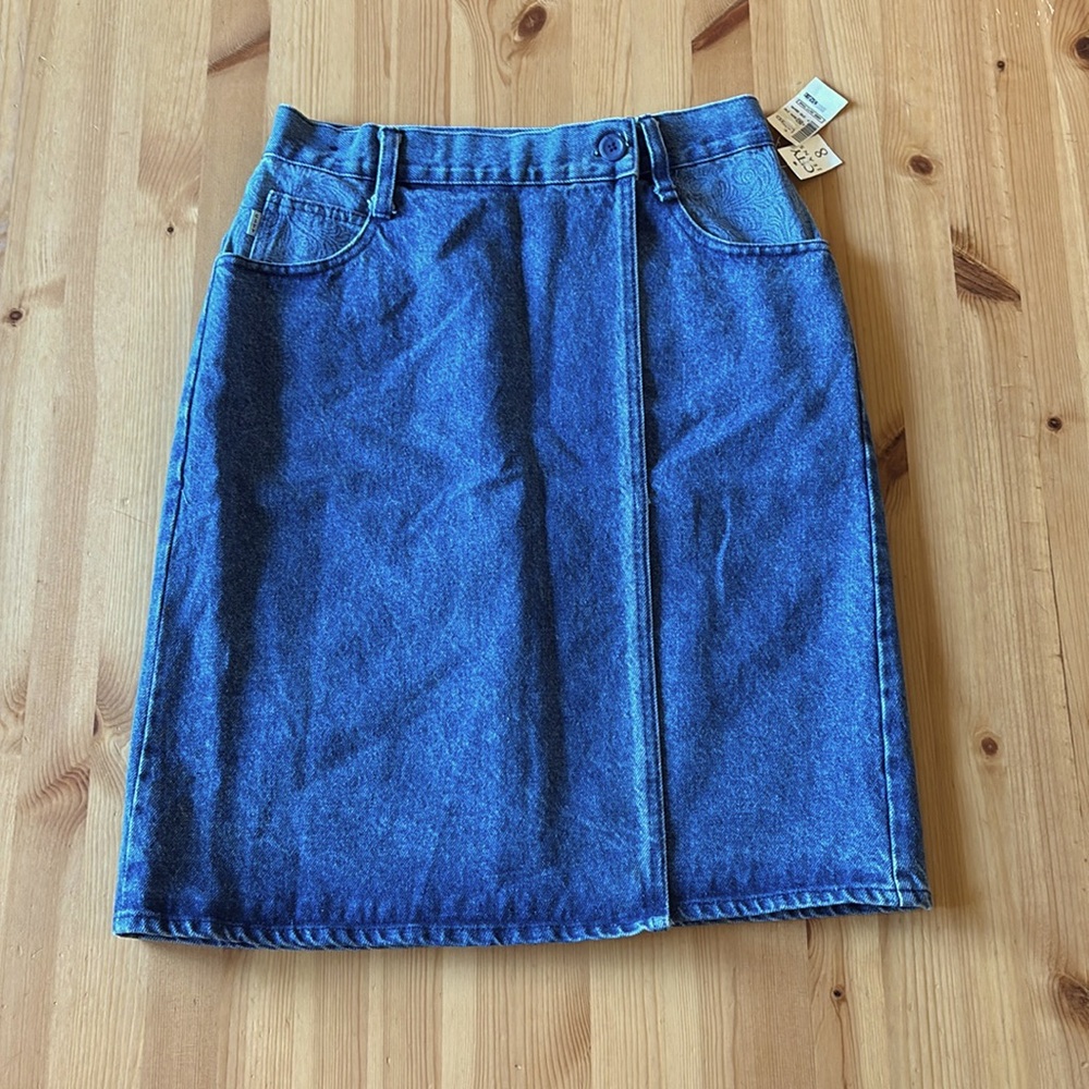 Vintage City Jeans Wrapover Denim Skirt